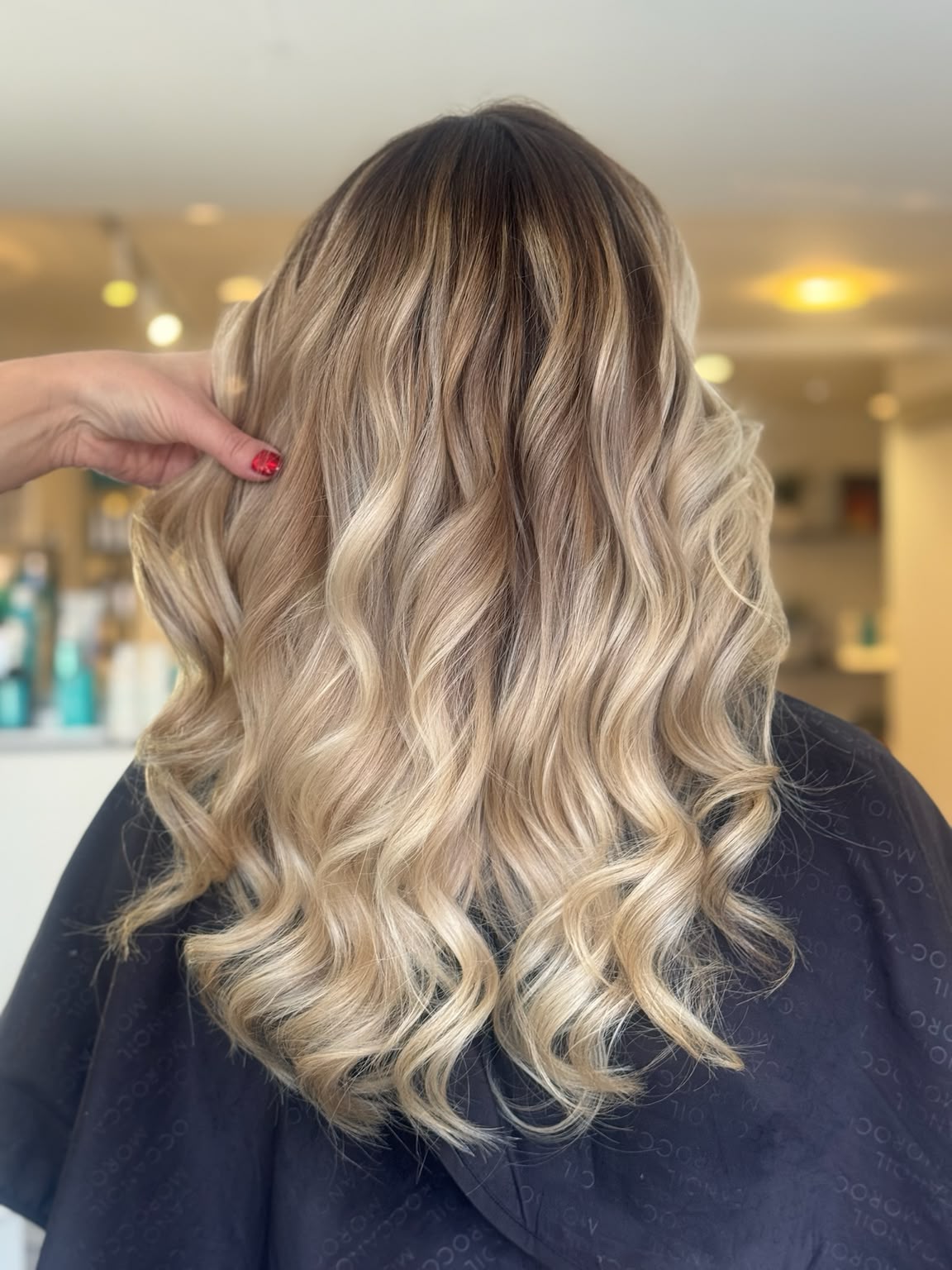 A bright blonde finish at Bonds Aesthetics
