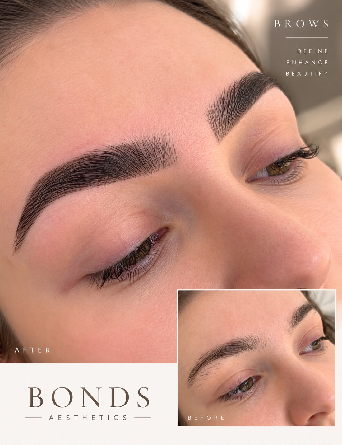Brow shaping in progress at Bonds Aesthetics